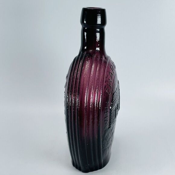 Wheaton Amethyst Glass Purple Bottle Lincoln Malice Toward None Decanter Flask - Picture 6 of 9